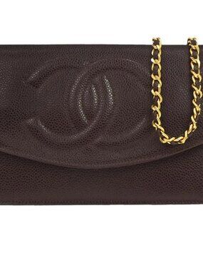 Chanel Brown Calfskin Timeless WOC Wallet on Chain Shoulder Bag